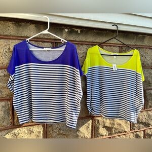 Lot of 2 colorblock medium blouses Aeropostale women